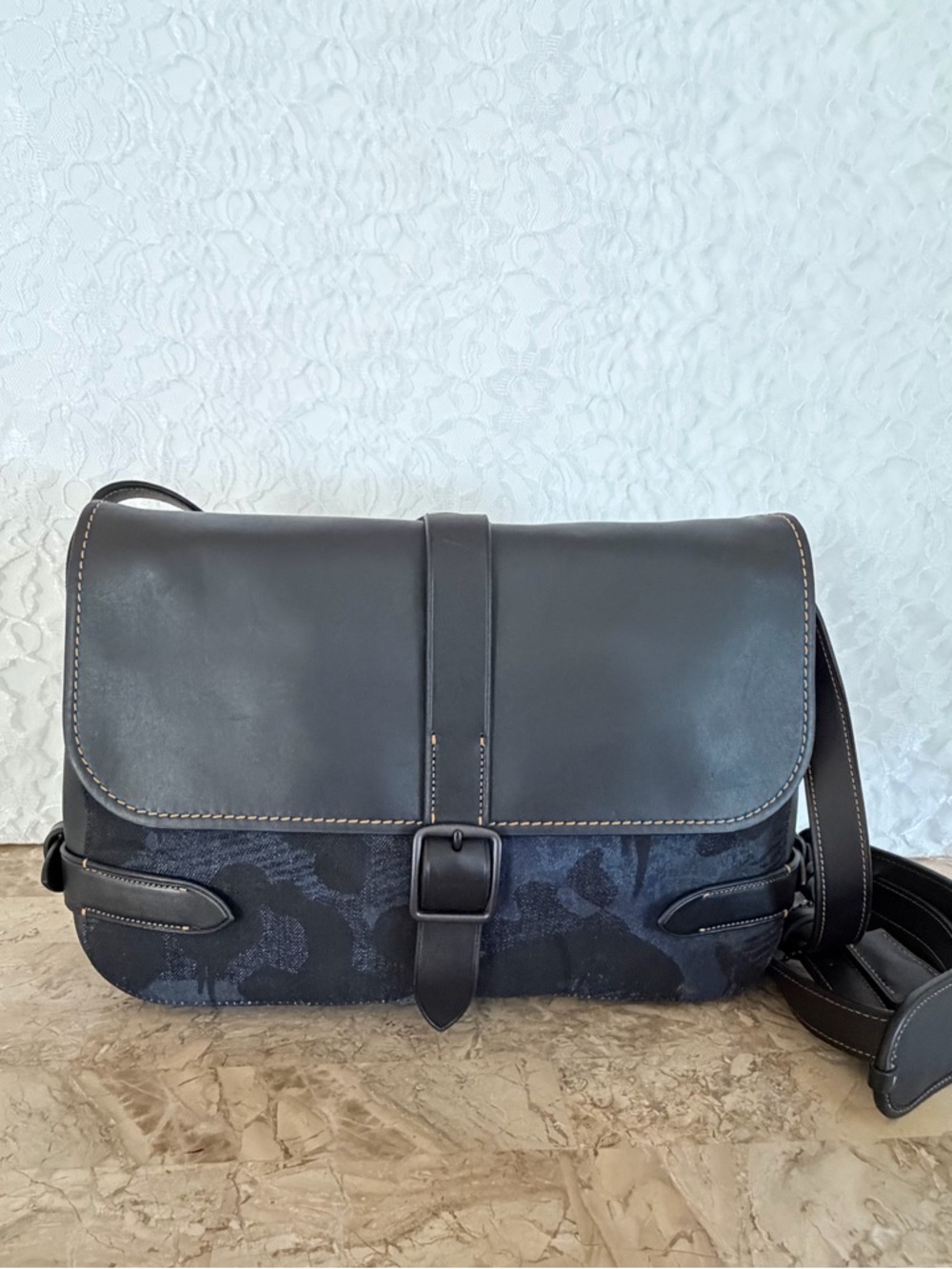 NWT Coach 1941 Gotham Messenger Bag Wild Beast Denim Leather 34716 Gary Baseman